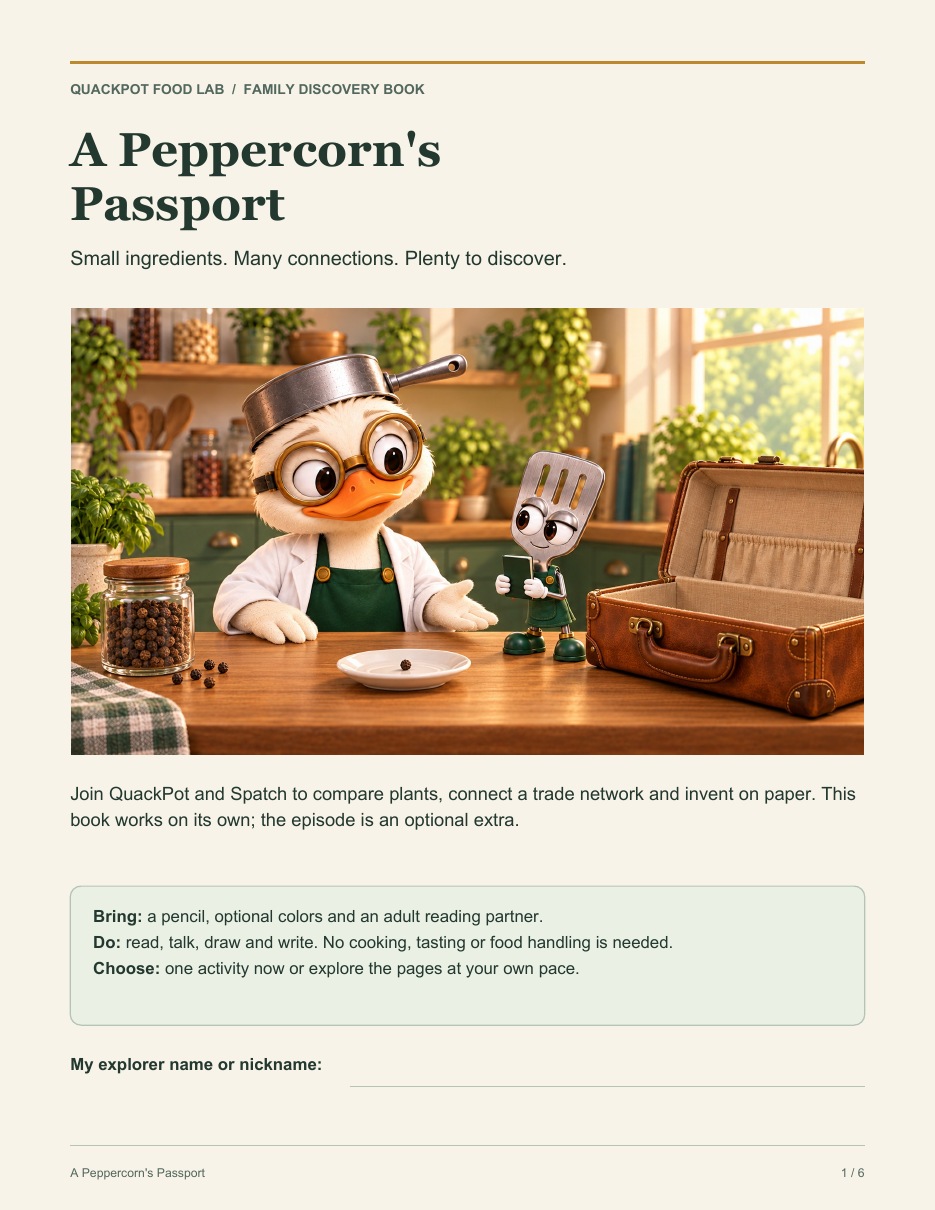 A Peppercorn’s Passport family discovery book cover